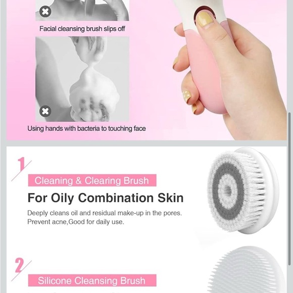 TOUCHBeauty Spin Brush Face Cleanser with 3 Brush Heads (D04) - Picture 3 of 3